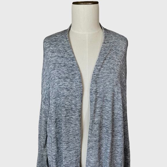 Pure Jill Women's Medium Open Front Cardigan Pockets Black White Marled - Picture 2 of 13